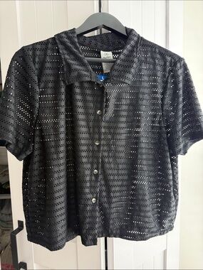Hurley Black Eyelet Swim Coverup Set